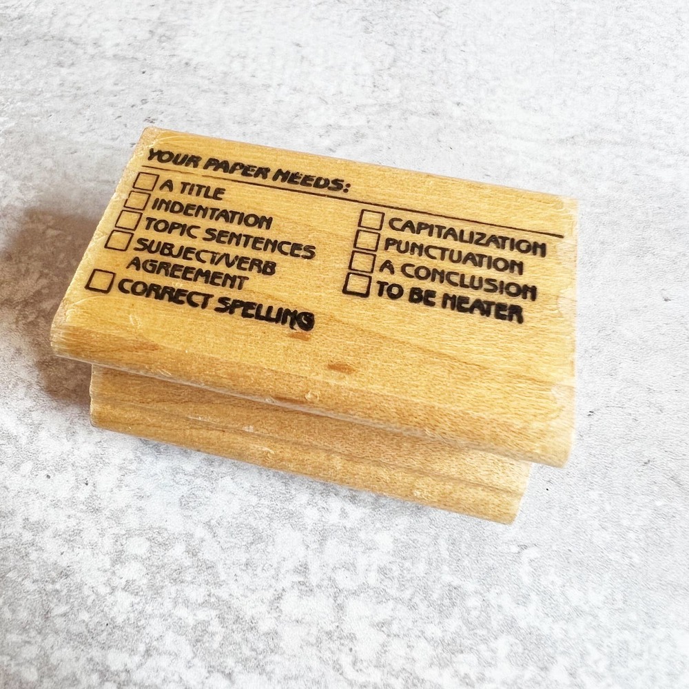 Your Paper Needs checklist rubber stamp teacher school grading educational